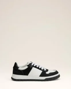 Ami Paris White Leather Low Top Walk Sneakers WHITE/BLACK Hot