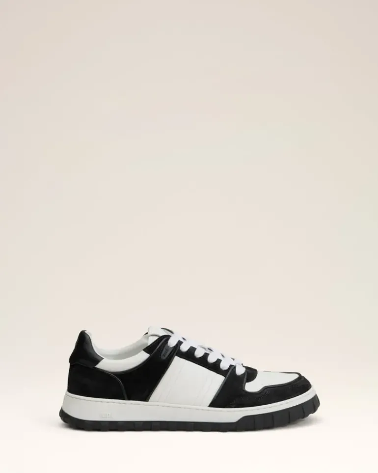 Ami Paris White Leather Low Top Walk Sneakers WHITE/BLACK Hot