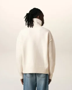 Ami Paris White Wool Ami de Coeur Sweater OFF WHITE/ RED Cheap