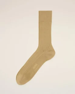 Ami Paris Yellow Cotton Ami de Coeur Plate Socks HAVANA//GOLD Hot