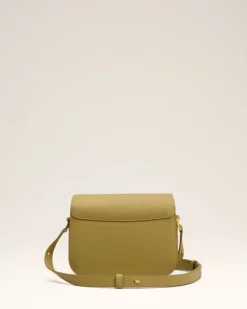 Ami Paris Yellow Leather Paris Paris Bag HAVANA/VIBRATED BRASS Best Sale