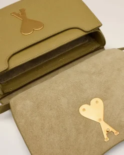 Ami Paris Yellow Leather Top Handle Paris Paris Bag HAVANA/VIBRATED BRASS Store
