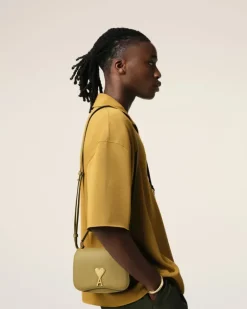 Ami Paris Yellow Leather Top Handle Paris Paris Bag HAVANA/VIBRATED BRASS Store