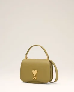 Ami Paris Yellow Leather Top Handle Paris Paris Bag HAVANA/VIBRATED BRASS Store