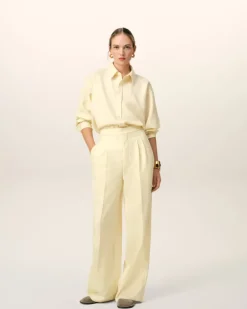 Ami Paris Yellow Wool High Waist Large Trousers BUTTER Shop