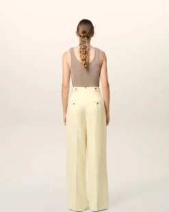Ami Paris Yellow Wool High Waist Large Trousers BUTTER Shop