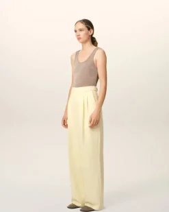 Ami Paris Yellow Wool High Waist Large Trousers BUTTER Shop