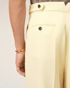 Ami Paris Yellow Wool Large Fit Trousers BUTTER Cheap
