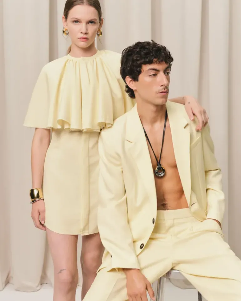 Ami Paris Yellow Wool Semi-Lined Jacket BUTTER Shop