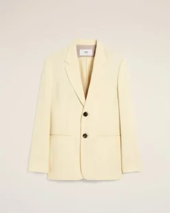Ami Paris Yellow Wool Semi-Lined Jacket BUTTER Best