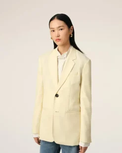 Ami Paris Yellow Wool Semi-Lined Jacket BUTTER Best